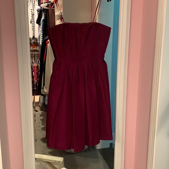 J. Crew Dresses & Skirts - Jcrew-NWT -pleated strapless cocktail dress -wine